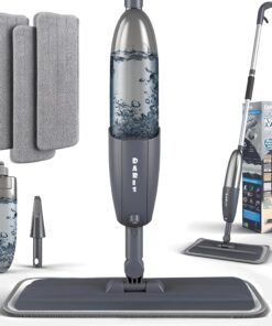 Microfibre Spray Mops for Floors Cleaning, 360 Degree Rotating Floor Mop Flat Dry Wet Mop with Spray Funcation, with 3 Washable Replacement Pads & 1 Bottle 360ML for Home Kitchen Cleaning