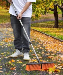 Alternative view of 18IN Garden Broom Outdoor Heavy Duty with Long Handle(64IN), Hard Yard Sweeping Brush with Stiff Bristle, Patio Large Brooms Outside, Industrial Wide Brushes Set, Strong Deck Cleaning Tool