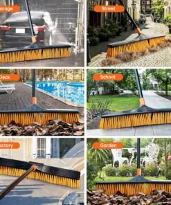 Alternative view of 66in Broom has a Sturdy,Rust-resistant Handle,Stiff Bristles for Sweeping up Large Areas of Fallen Leaves、Gravel、Debris